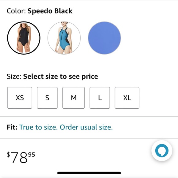 Speedo Black Women's One Piece Swimsuit - Picture 5 of 10